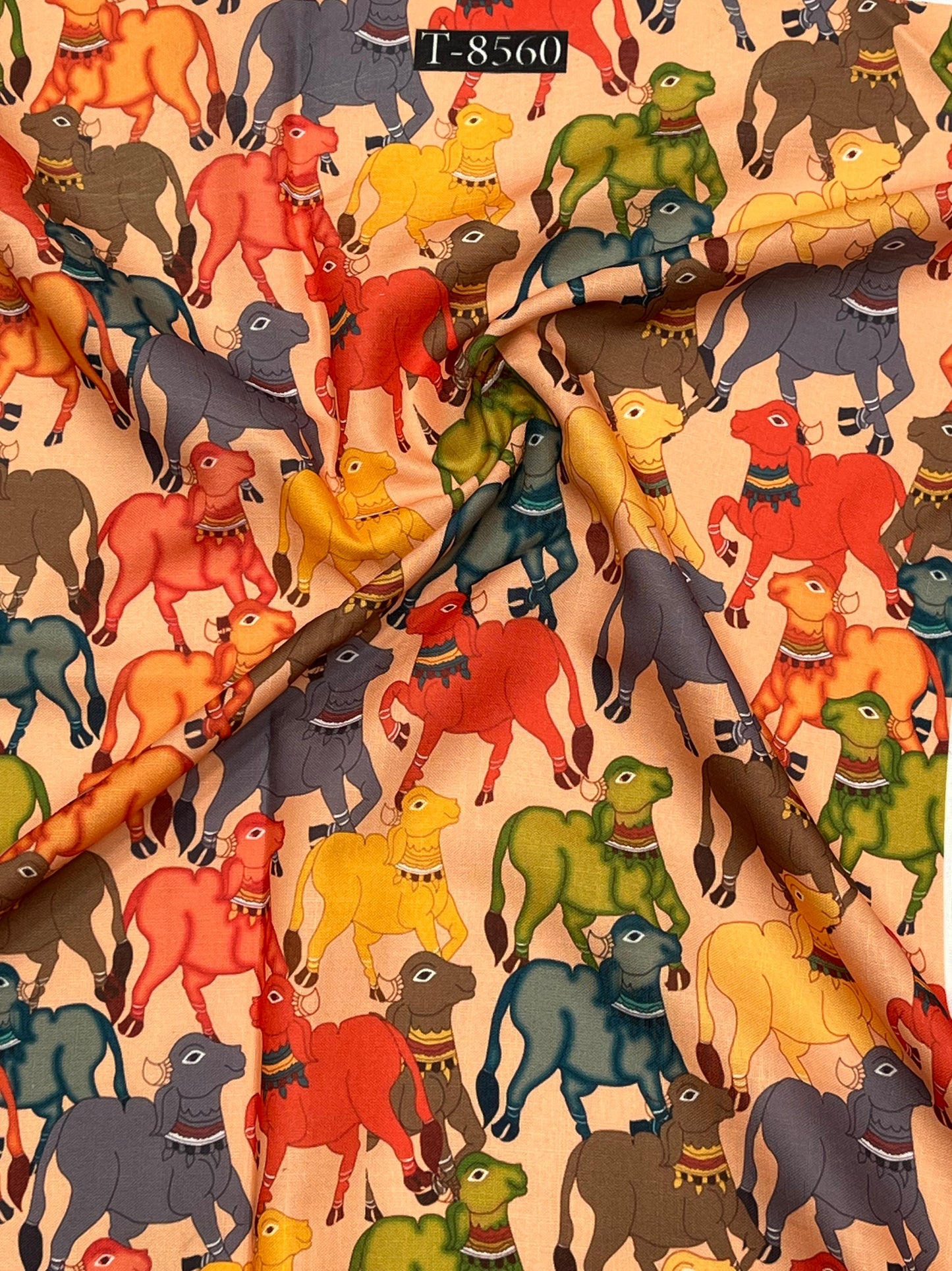 TRADITONAL PICHWAI STYLE PRINTS ON SWISS COTTON