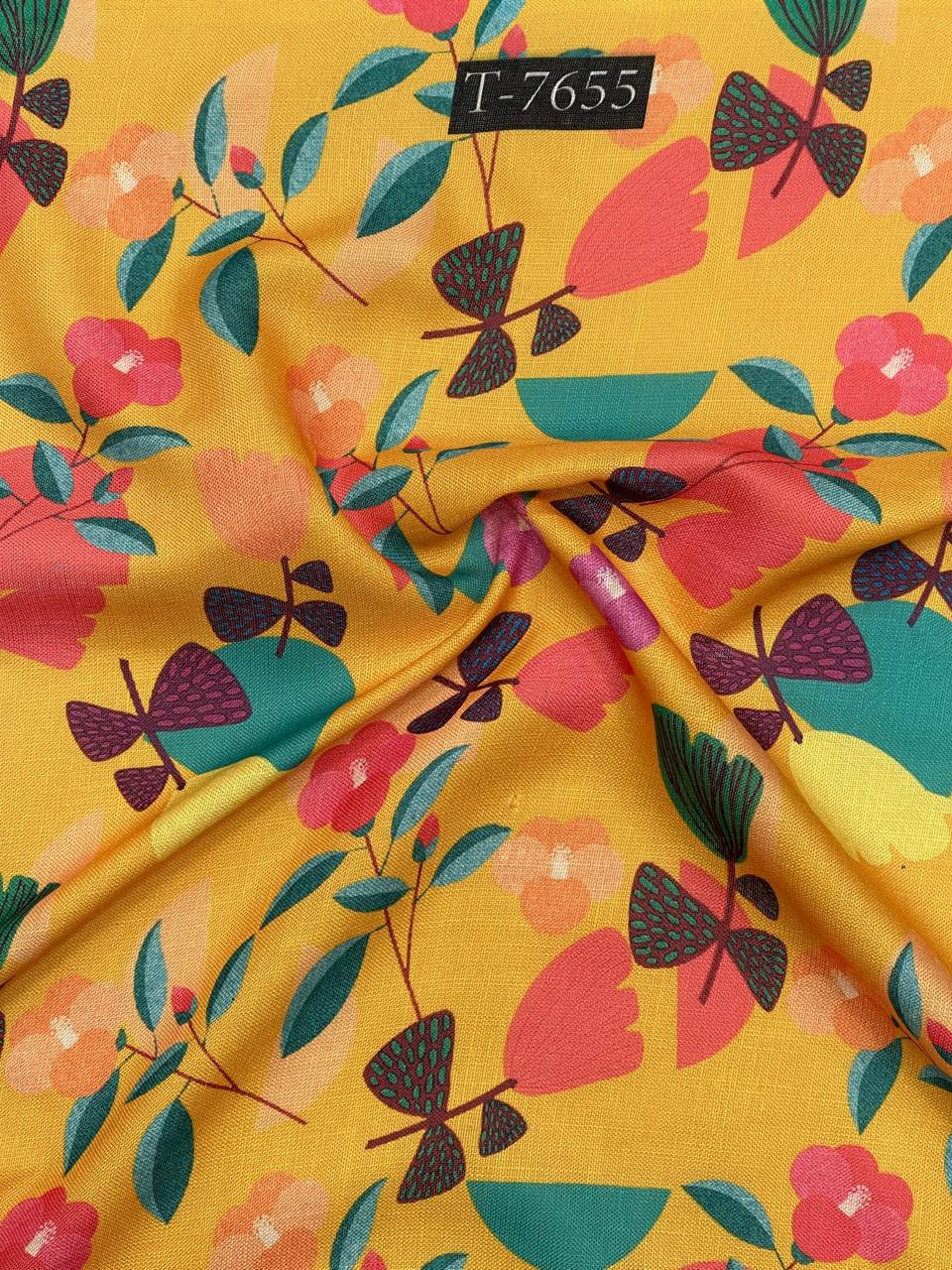 Flower Print in Swiss Linen