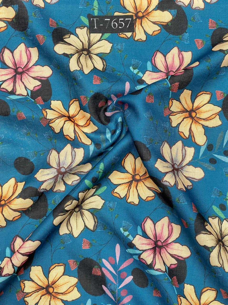 Flower Print in Swiss Linen