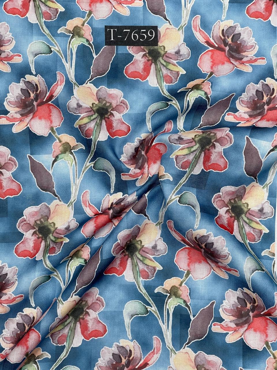 Flower Print in Swiss Linen