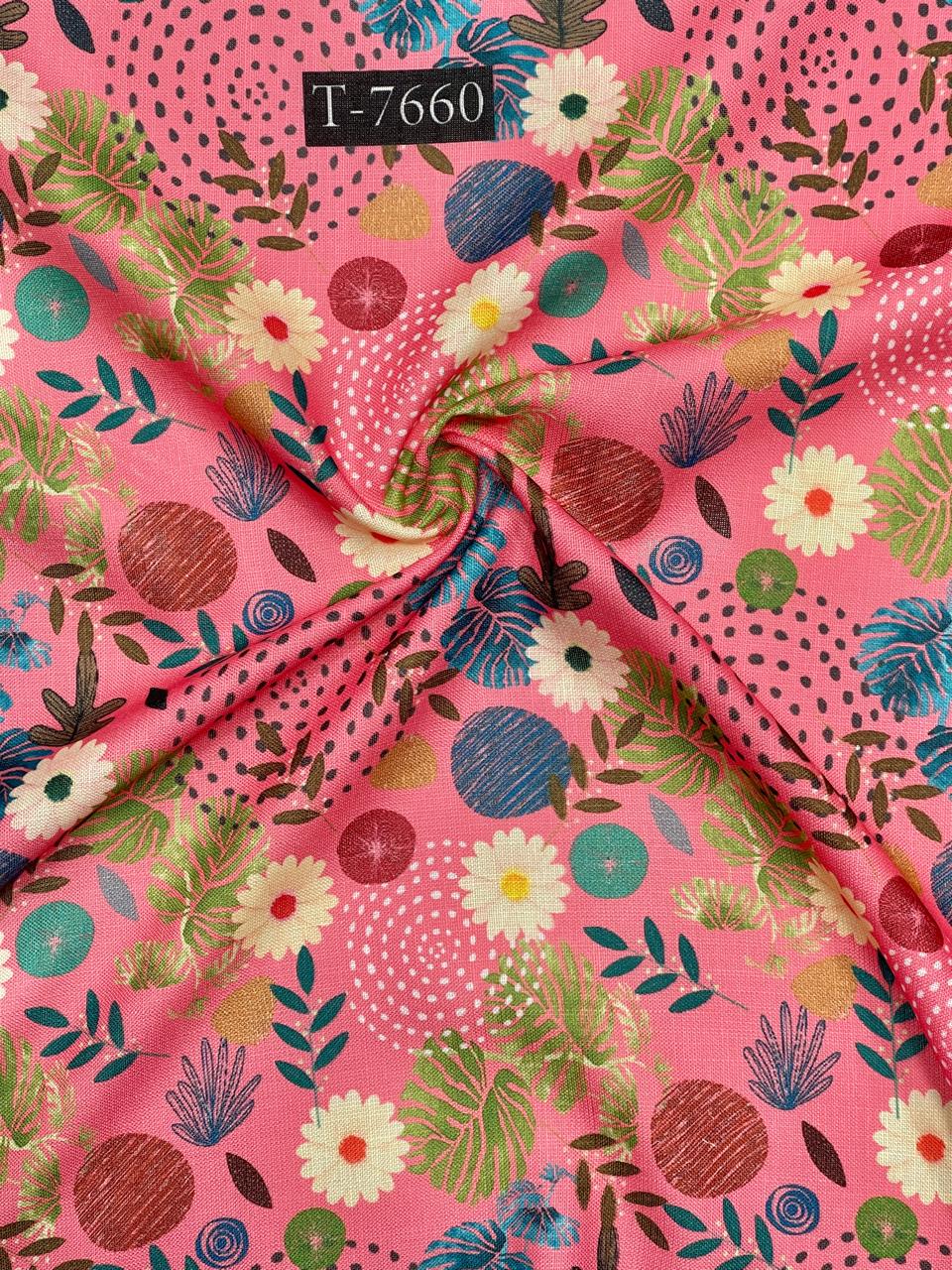 Flower Print in Swiss Linen