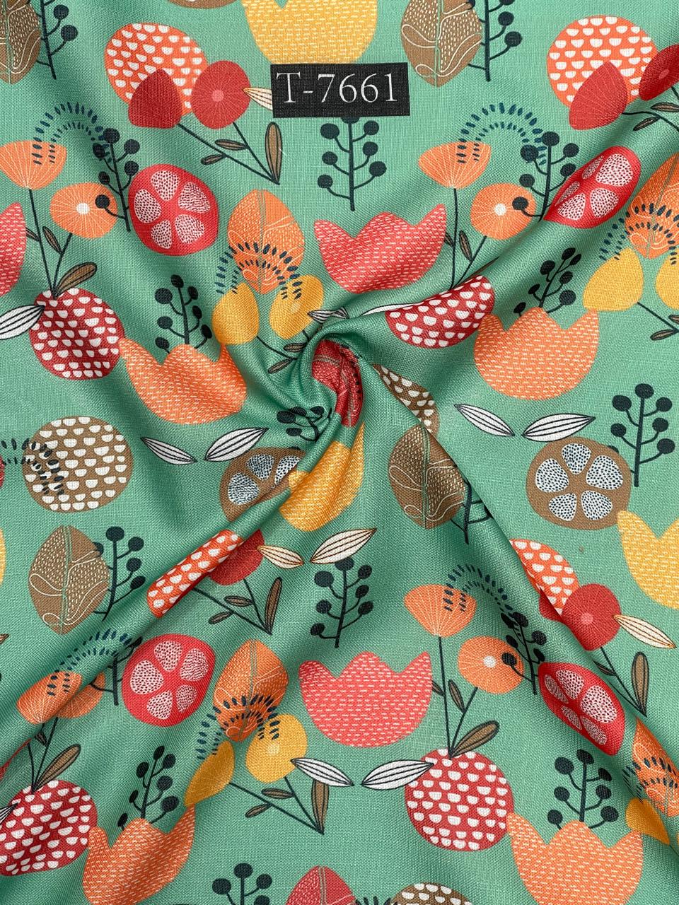 Flower Print in Swiss Linen