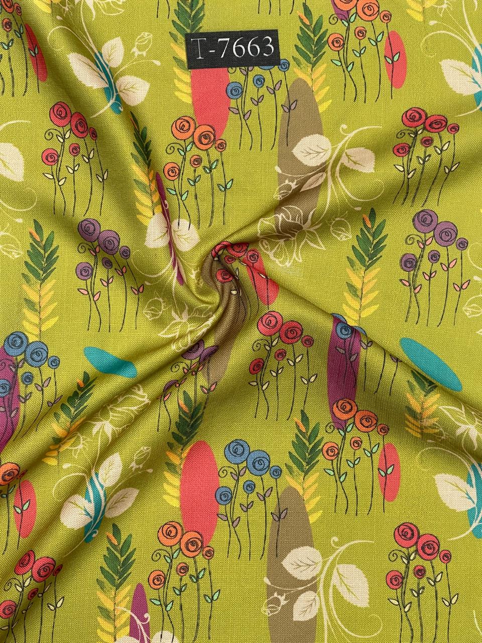Flower Print in Swiss Linen