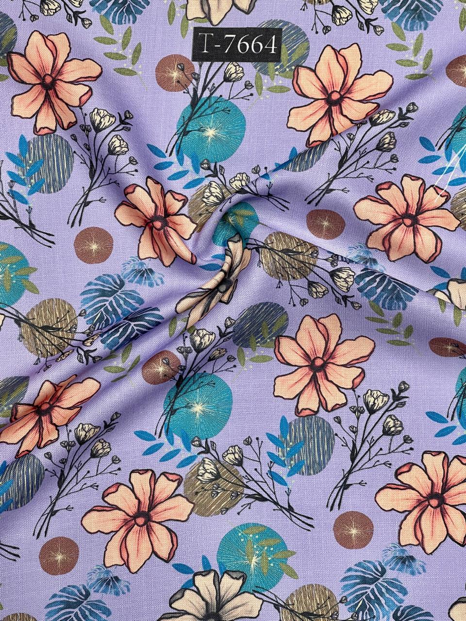Flower Print in Swiss Linen