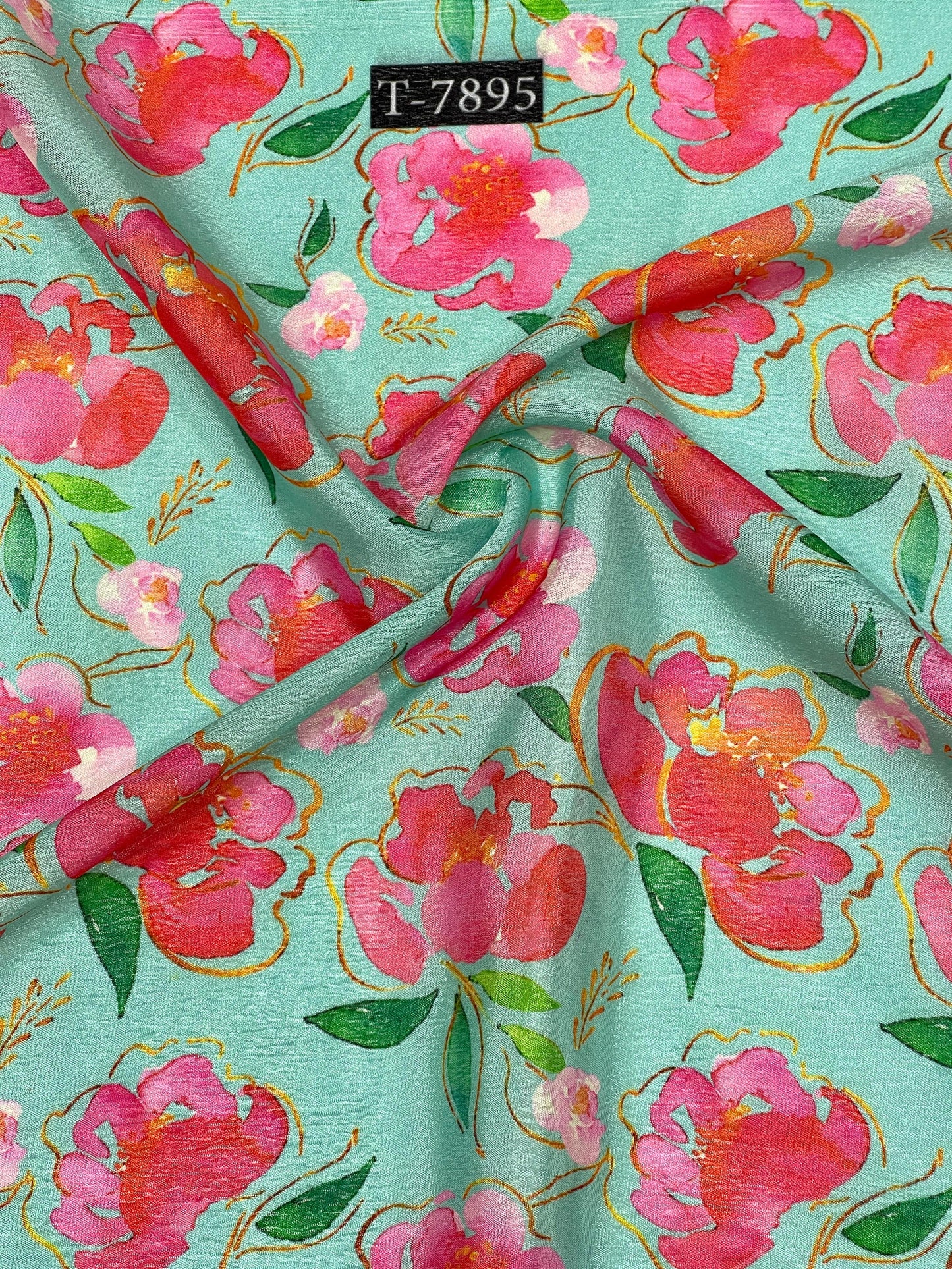 Floral Print on FLAT CHINNON FABRIC