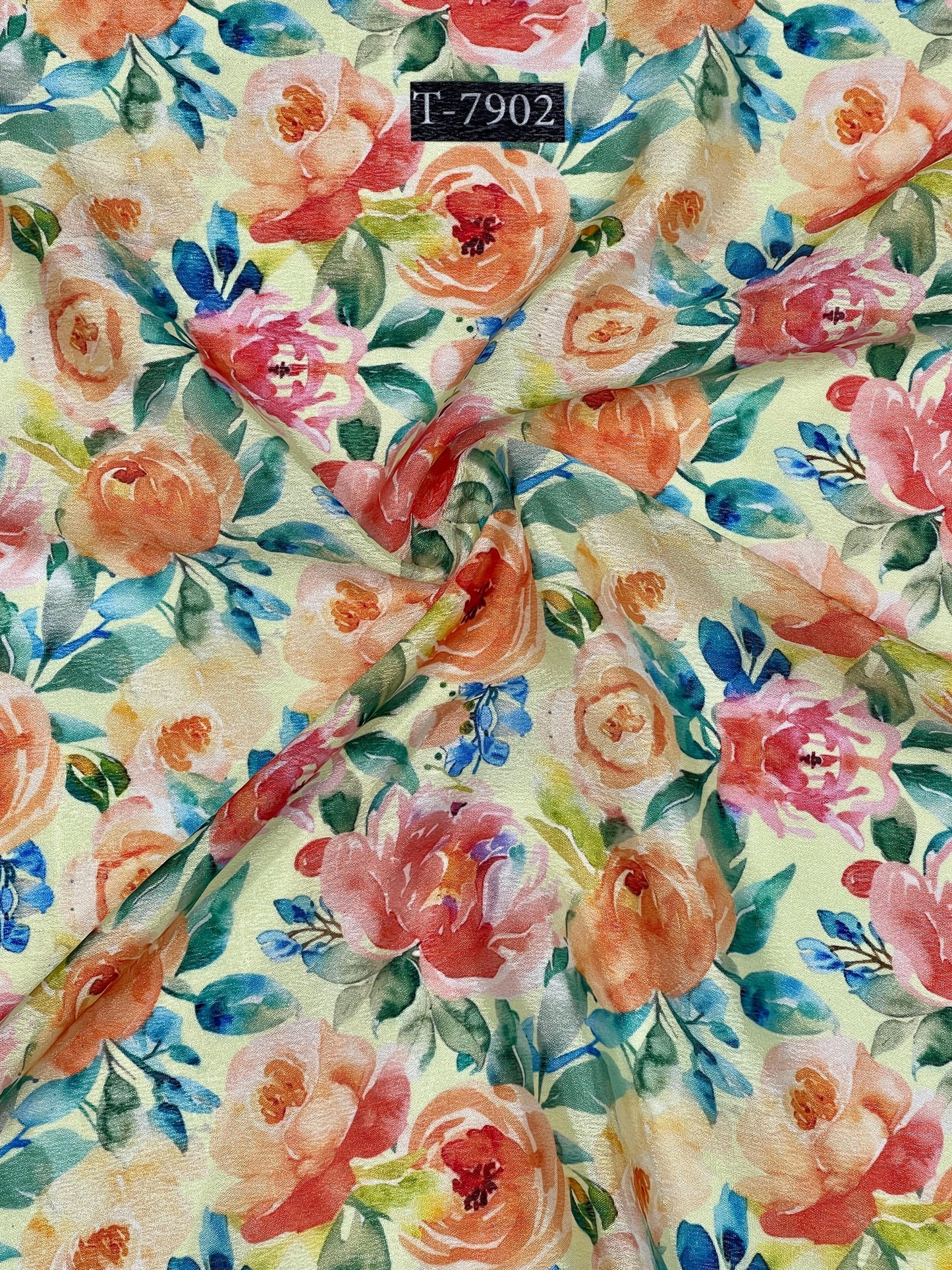 Floral Print on FLAT CHINNON FABRIC