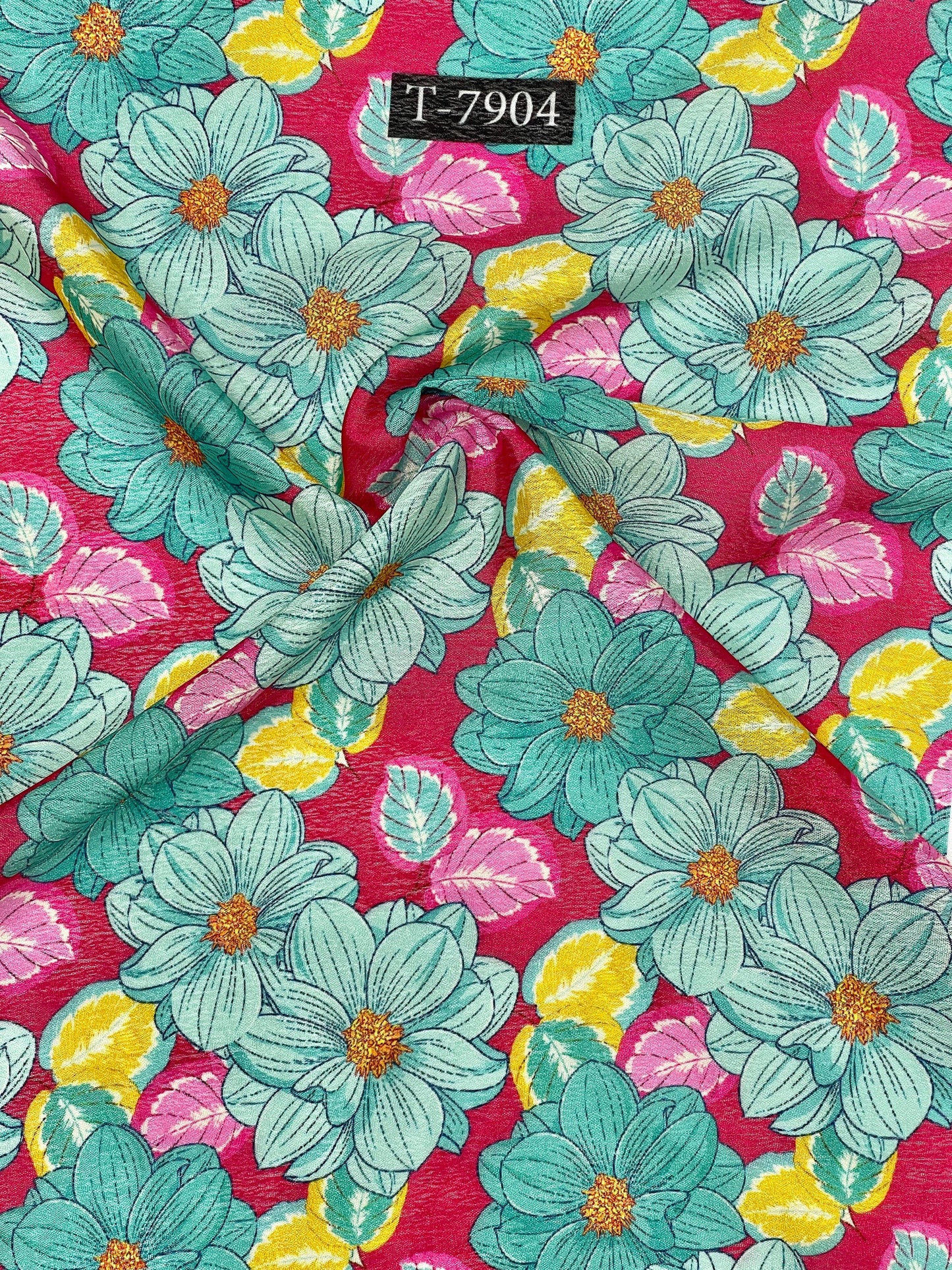 Floral Print on FLAT CHINNON FABRIC