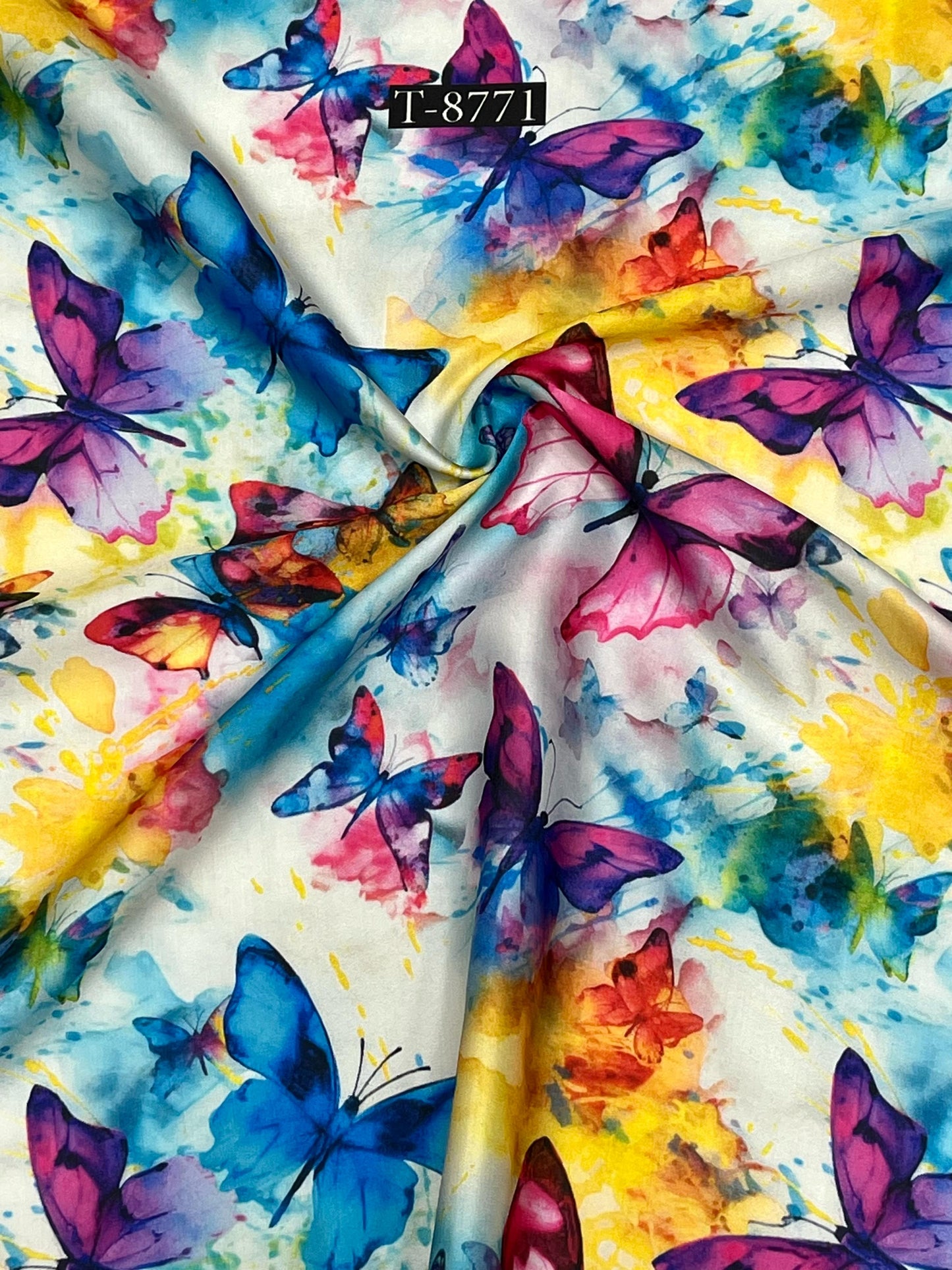 Beautiful Butterfly Prints on Modal Satin