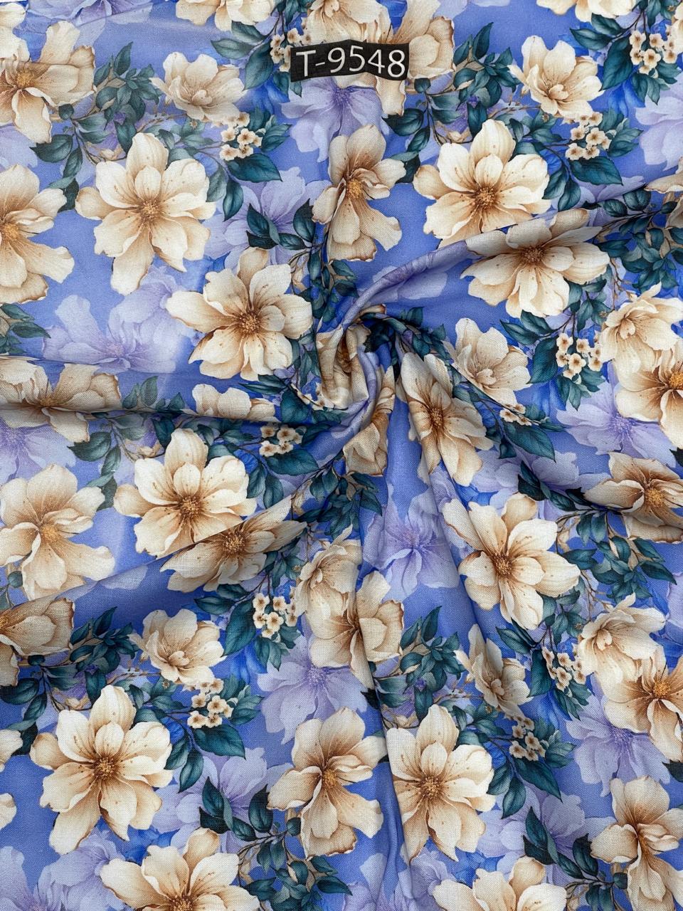 mixed floral print on cotton