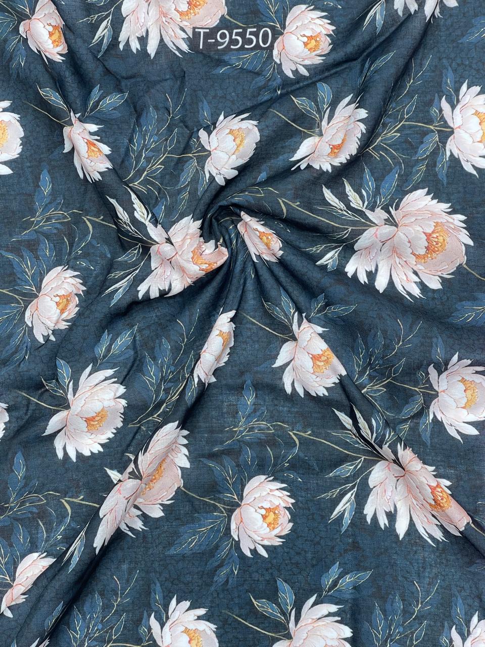 mixed floral print on cotton
