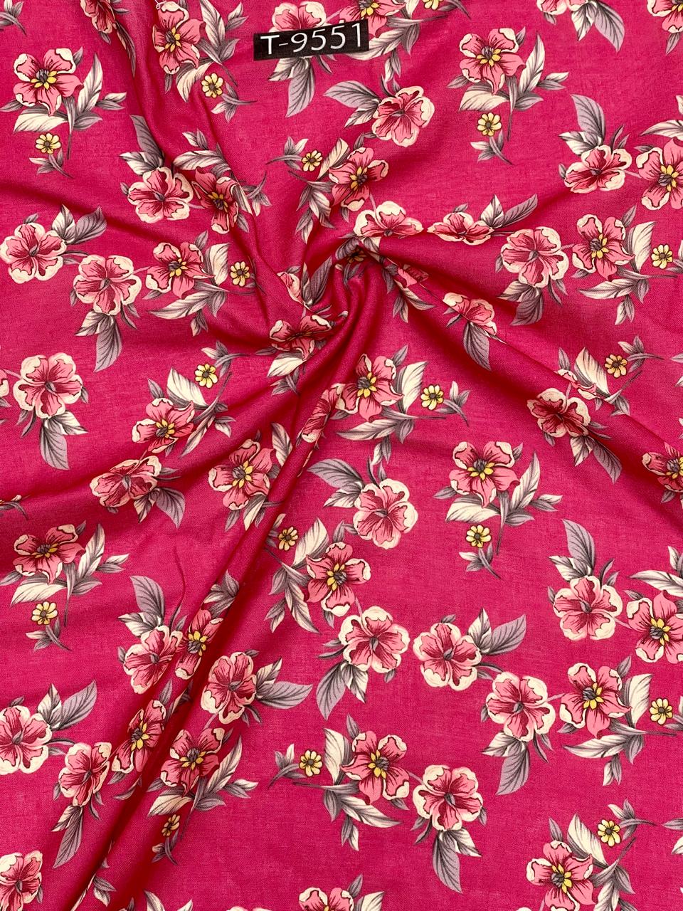 mixed floral print on cotton