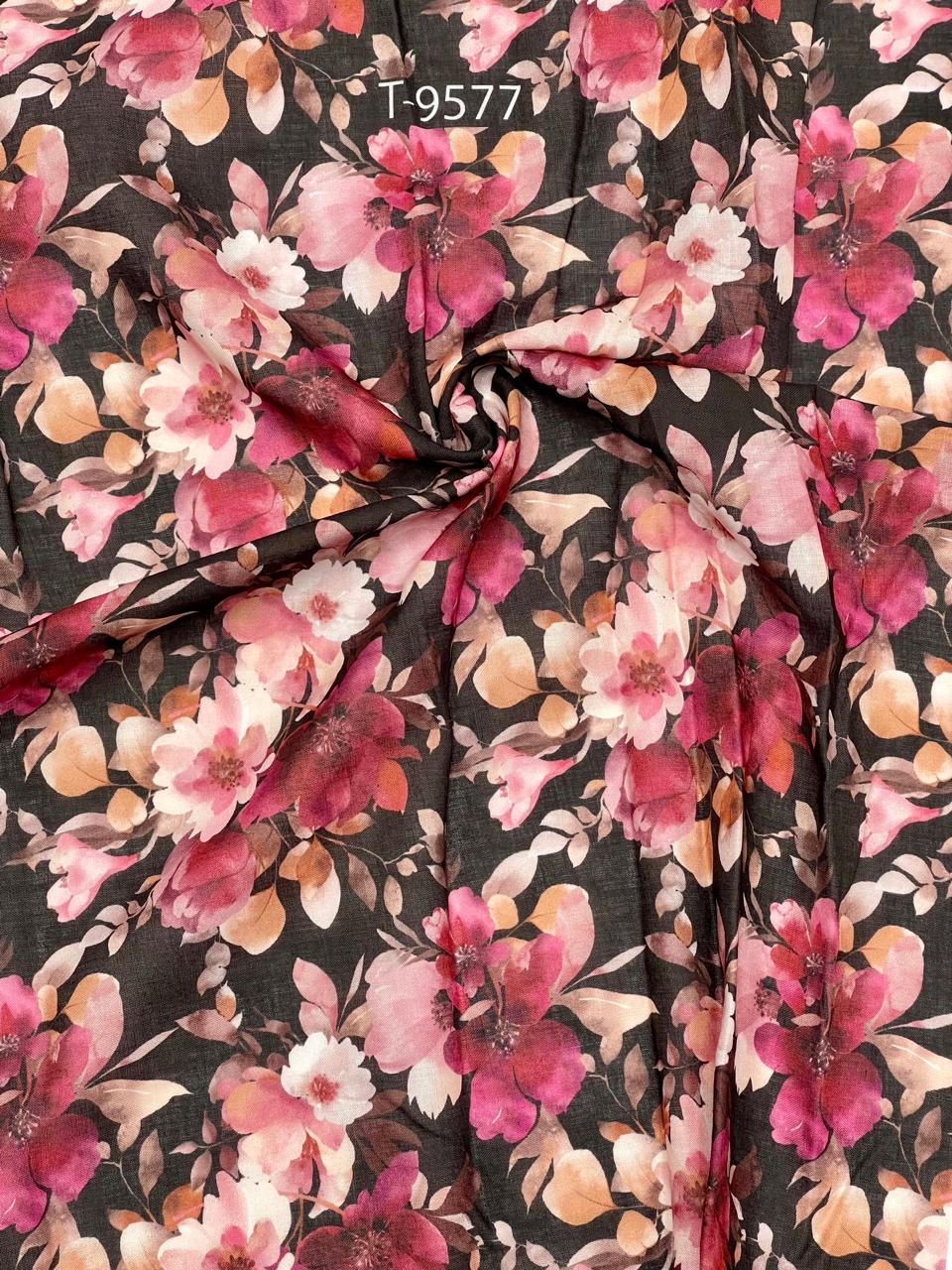 mixed floral print on cotton