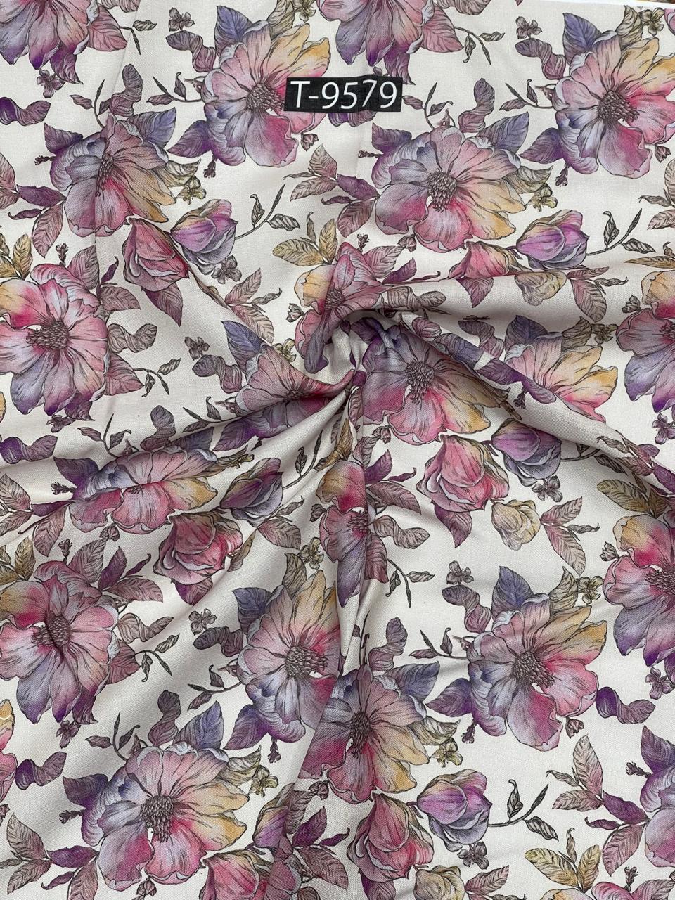 mixed floral print on cotton
