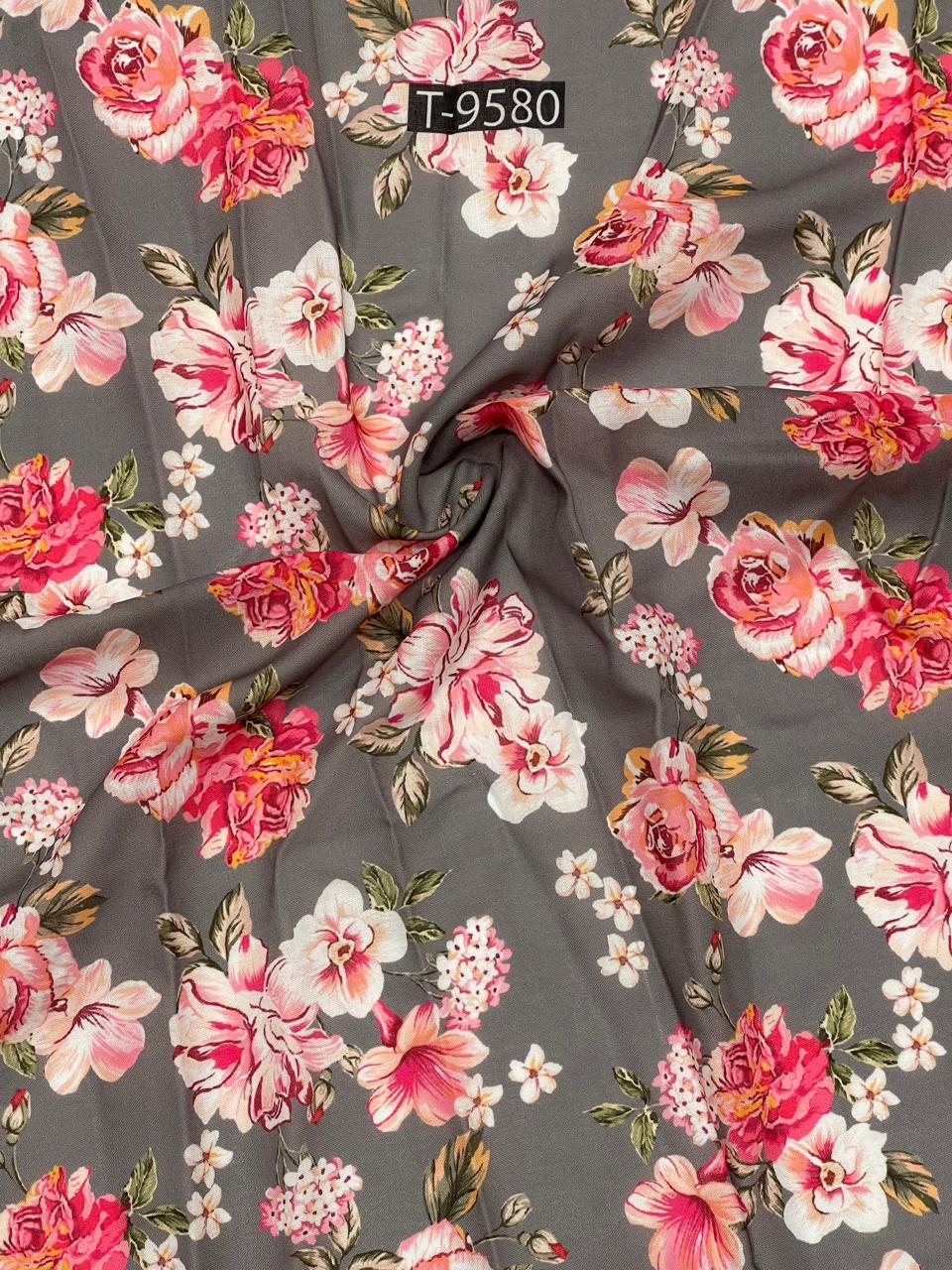 mixed floral print on cotton