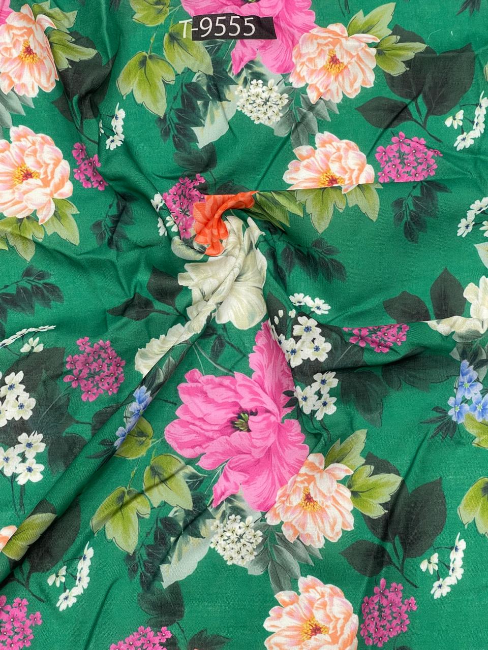 mixed floral print on cotton