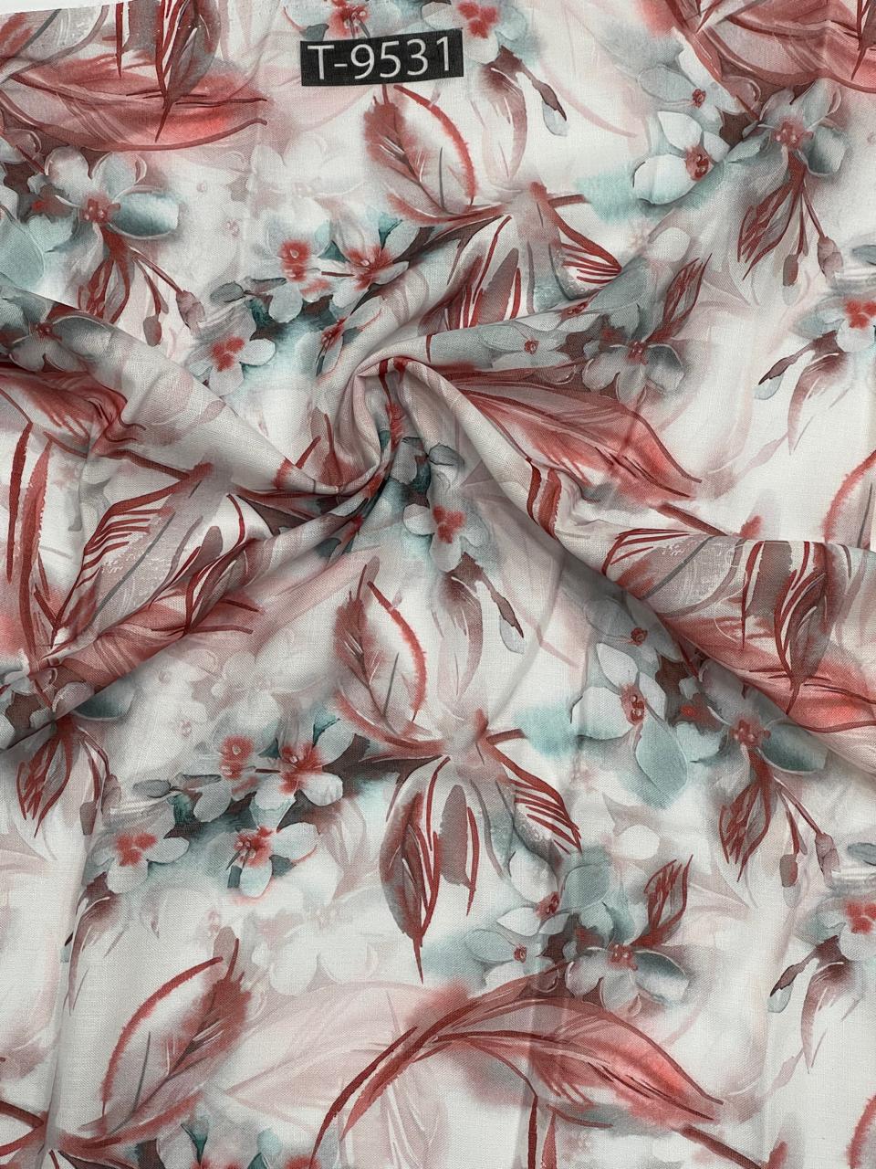 mixed floral print on cotton