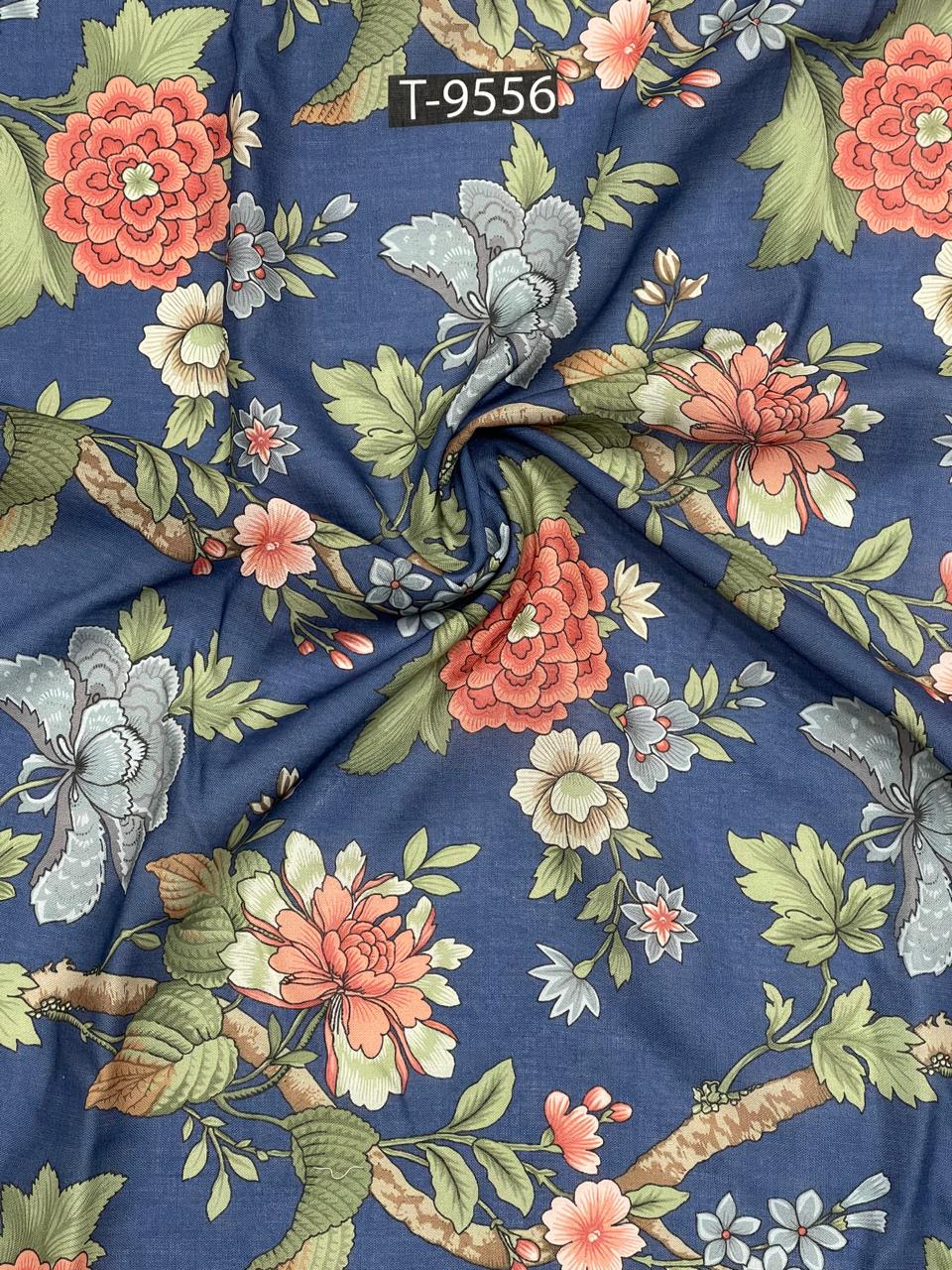 mixed floral print on cotton