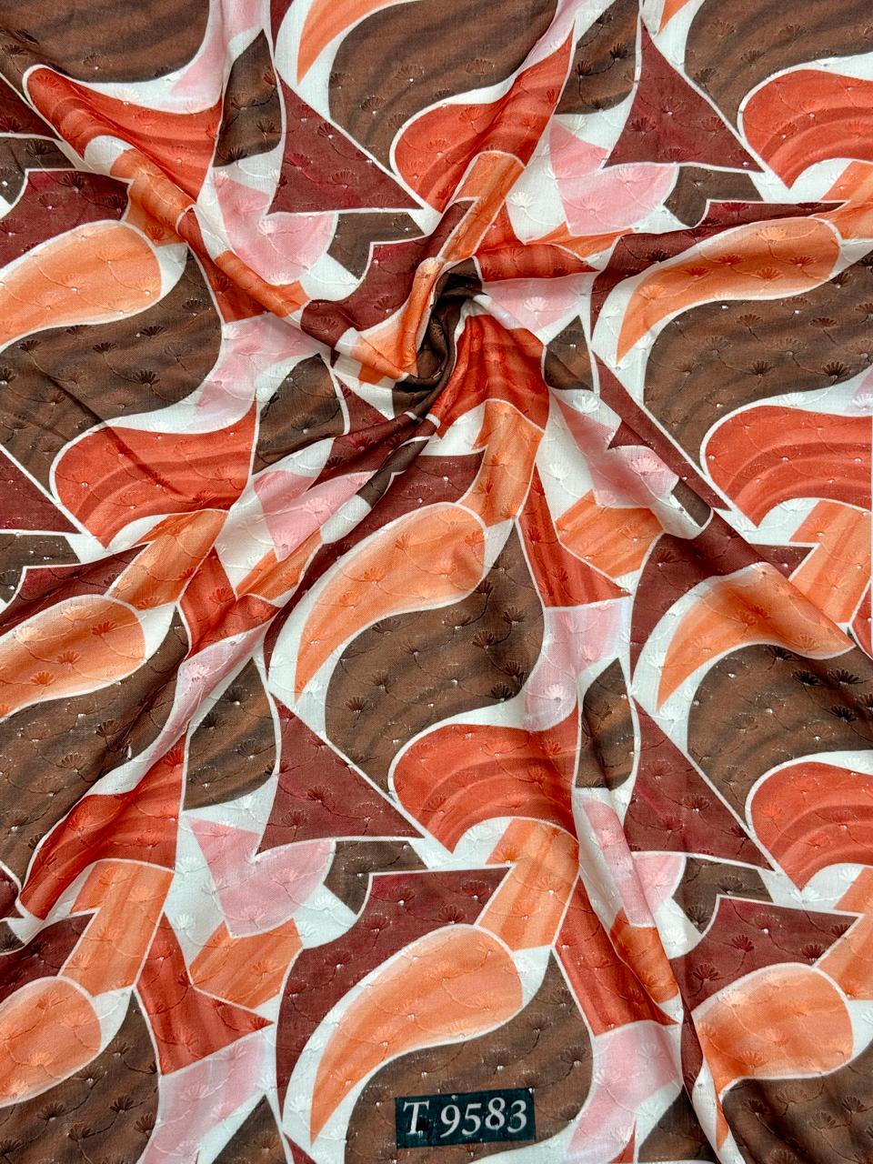 FLORAL ABSTRACT COTTON EMBROIDERY FABRICS
