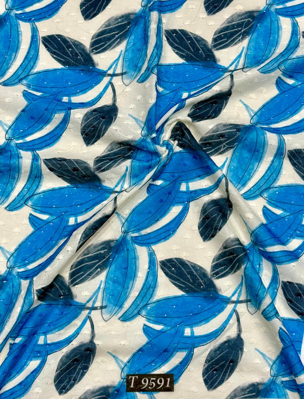 FLORAL ABSTRACT COTTON EMBROIDERY FABRICS