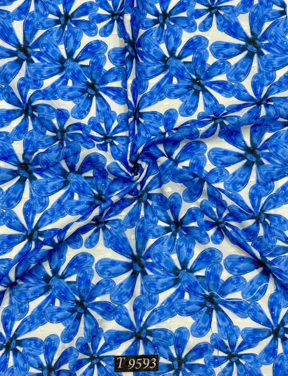 FLORAL ABSTRACT COTTON EMBROIDERY FABRICS