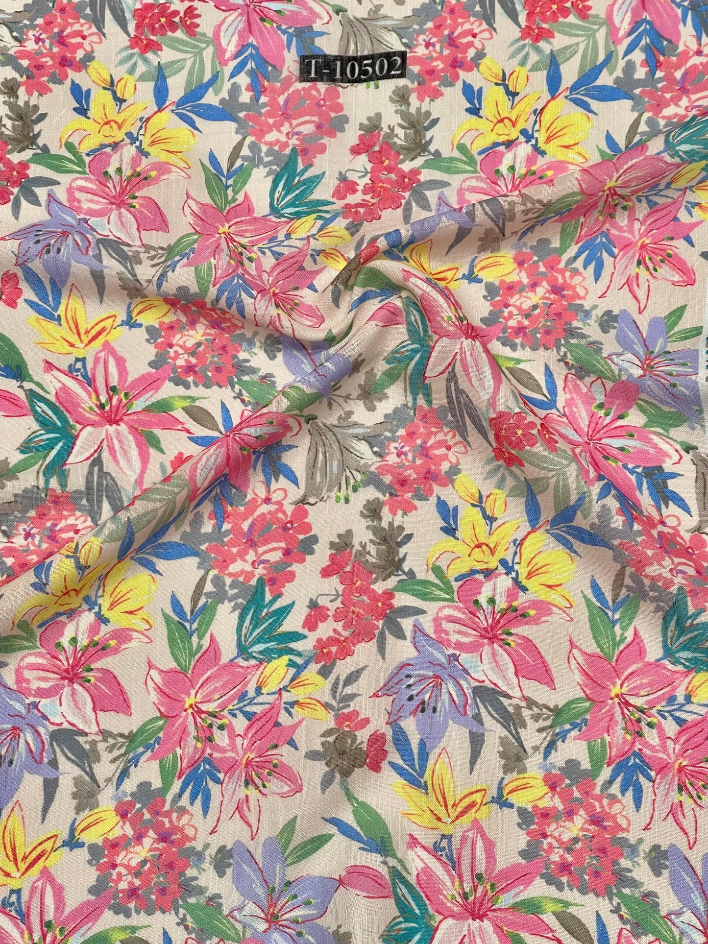 SWISS COTTON LINEN FLORAL DIGITAL PRINTS