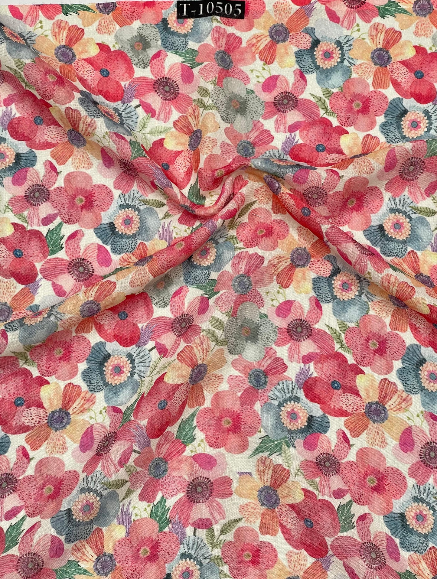 SWISS COTTON LINEN FLORAL DIGITAL PRINTS