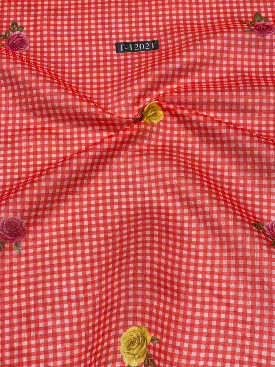 Rose Gingham Print
