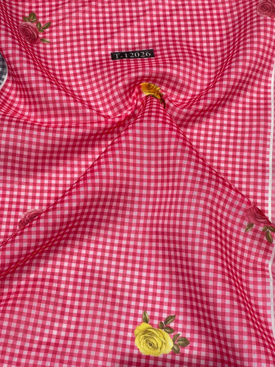 Rose Gingham Print