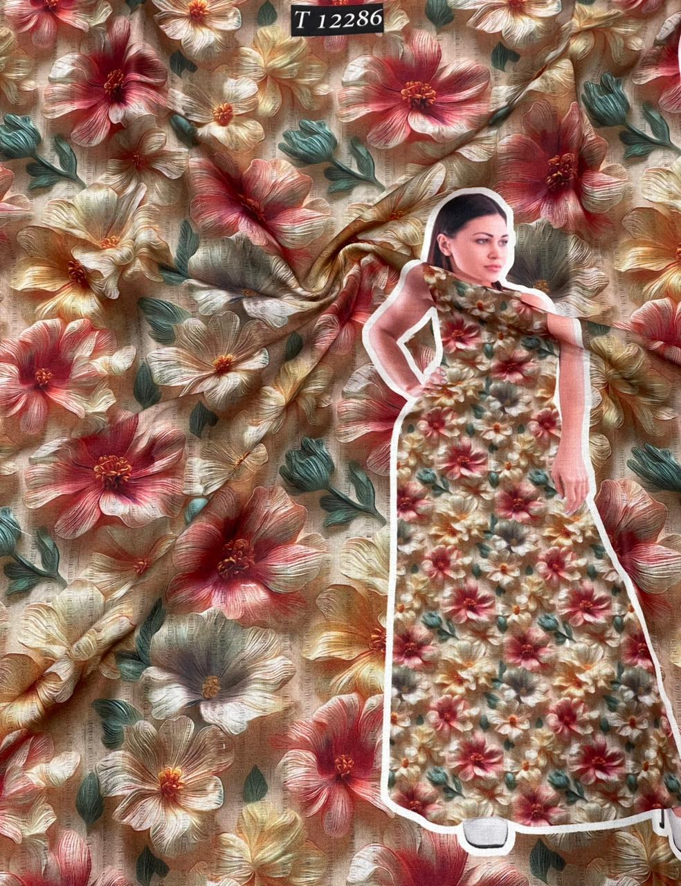 Summer Special Poly Cotton Fabric With Trendy Floral Designs