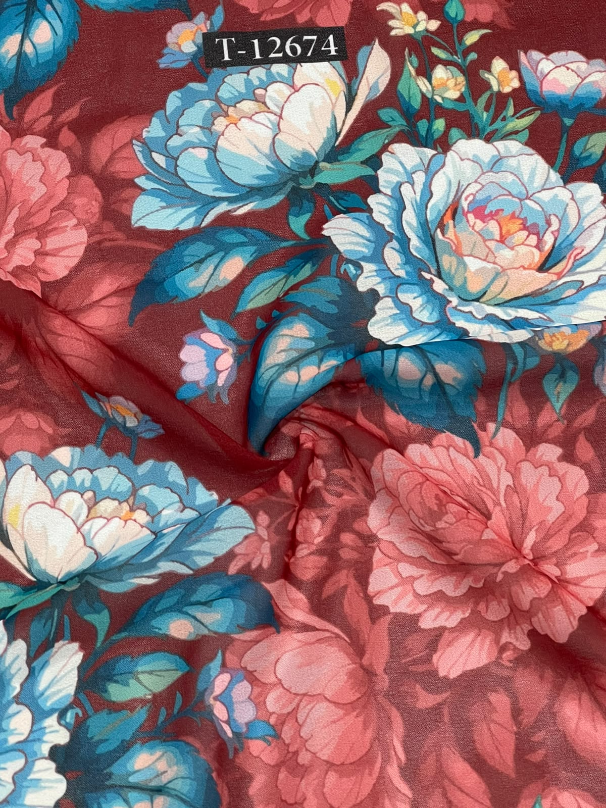 Beautiful Trendy Flower Georgette Digital Prints