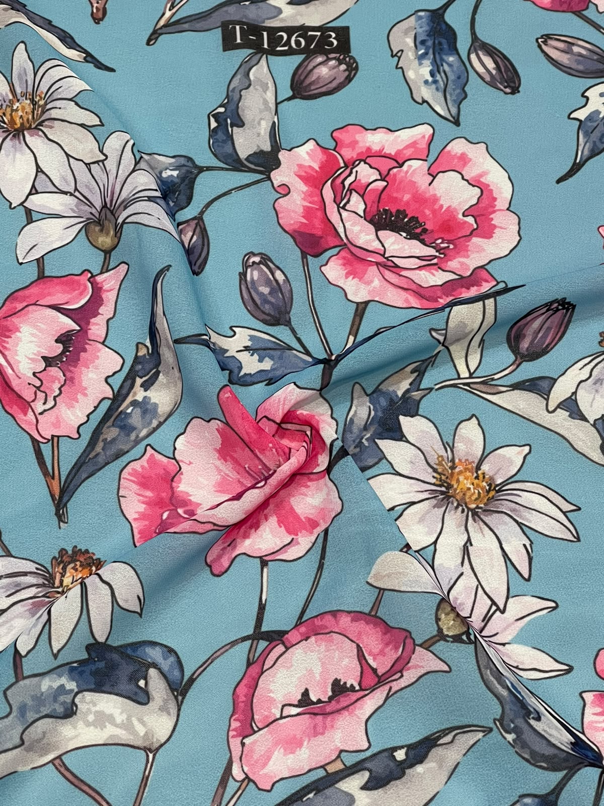 Beautiful Trendy Flower Georgette Digital Prints