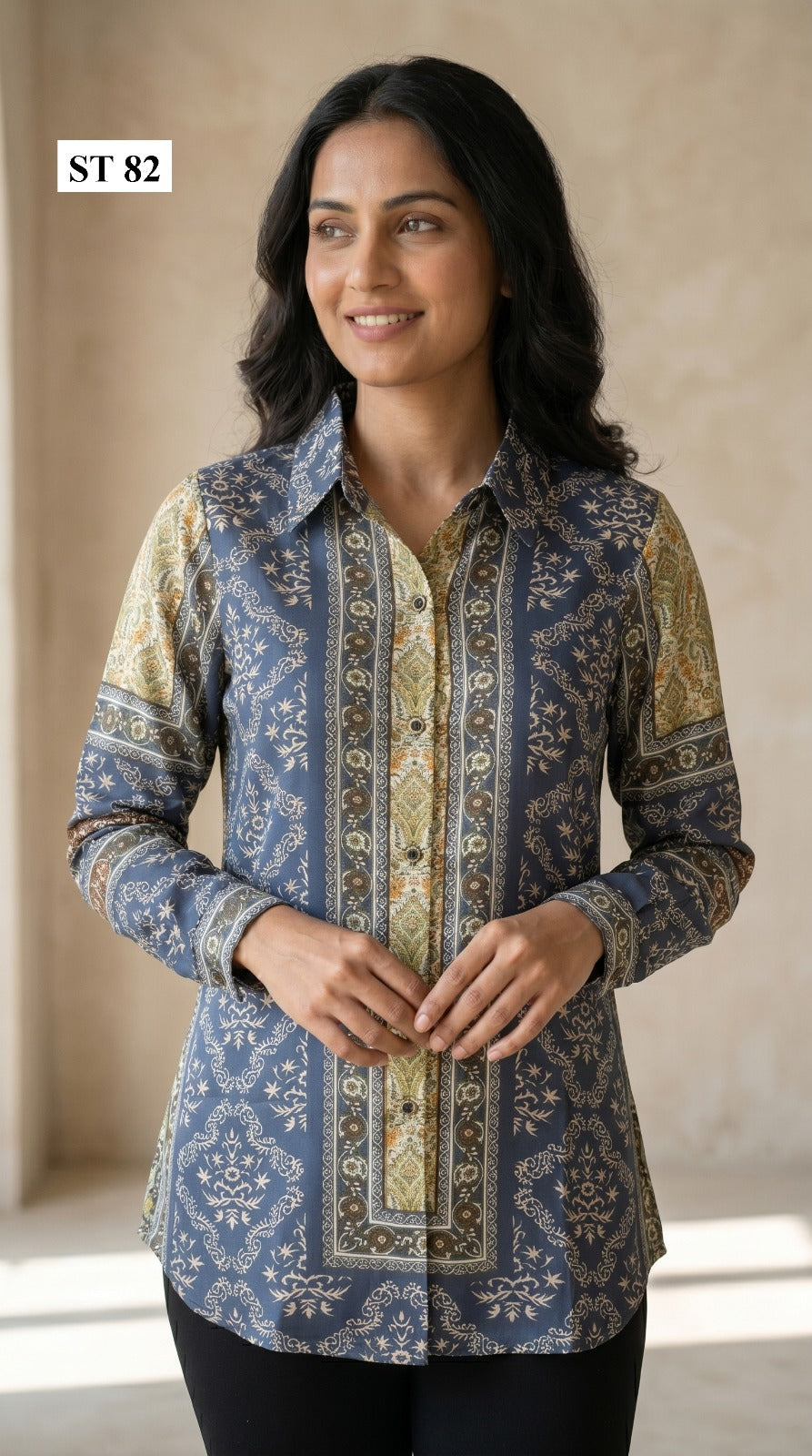 Vintage Blue Royale Natural Crepe Shirt