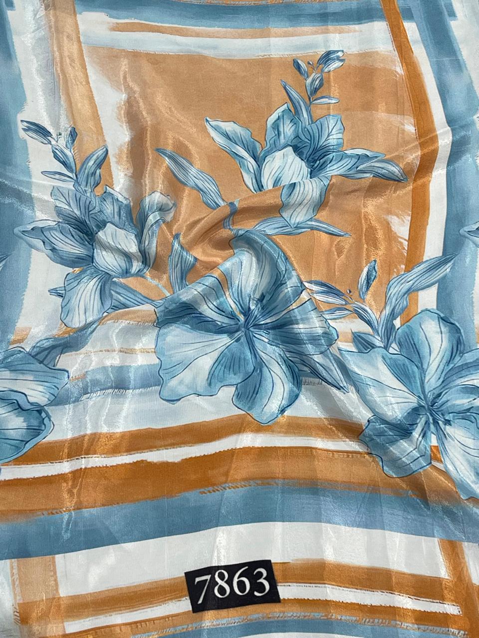 Elegant Floral Prints On Pure Natural Crepe
