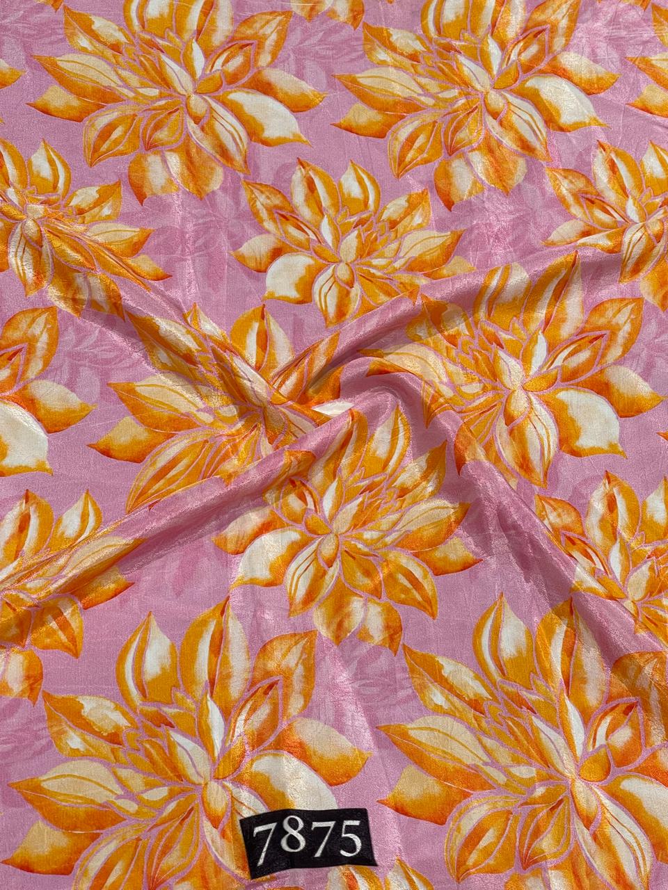 Elegant Floral Prints On Pure Natural Crepe