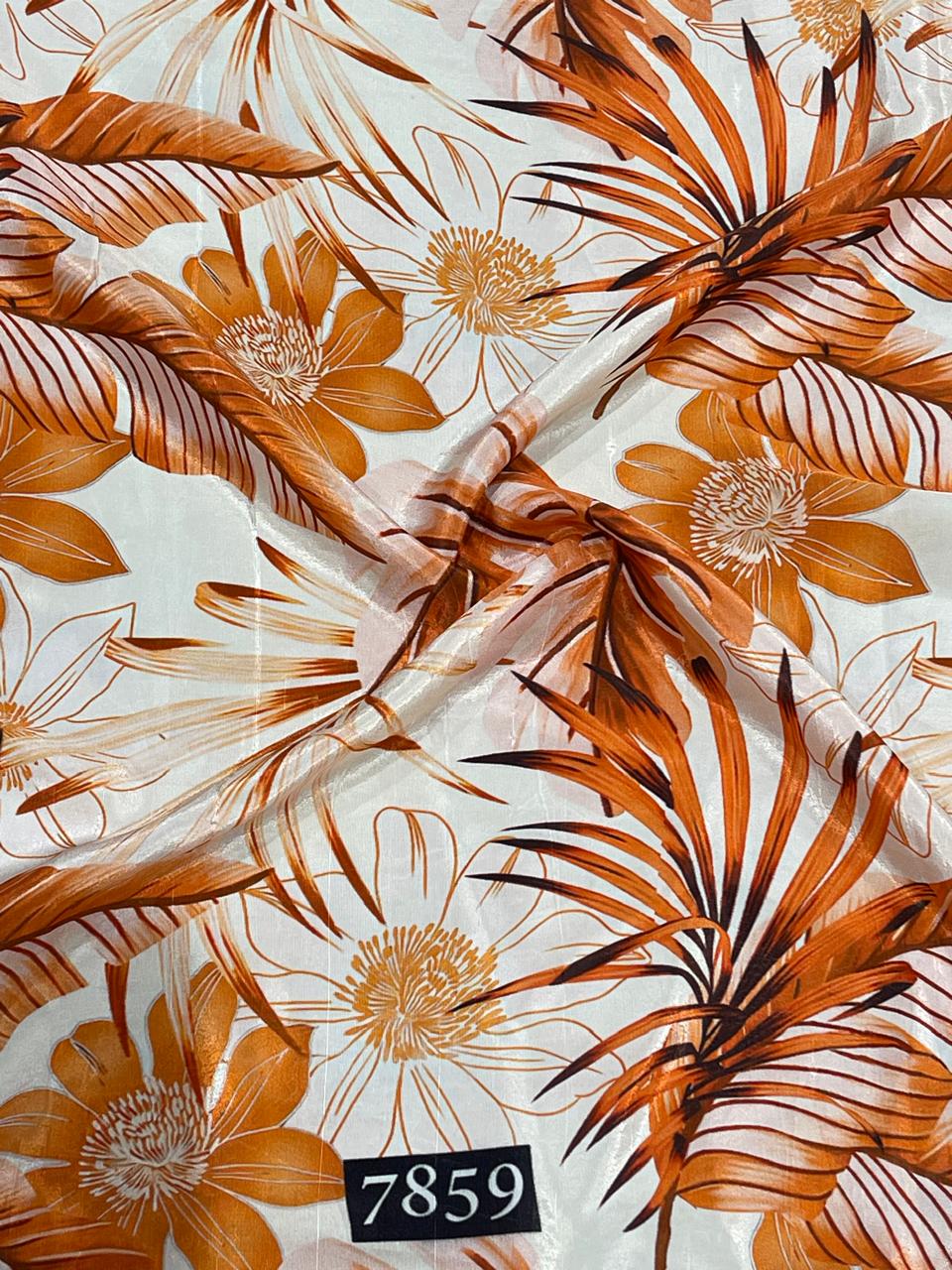 Elegant Floral Prints On Pure Natural Crepe