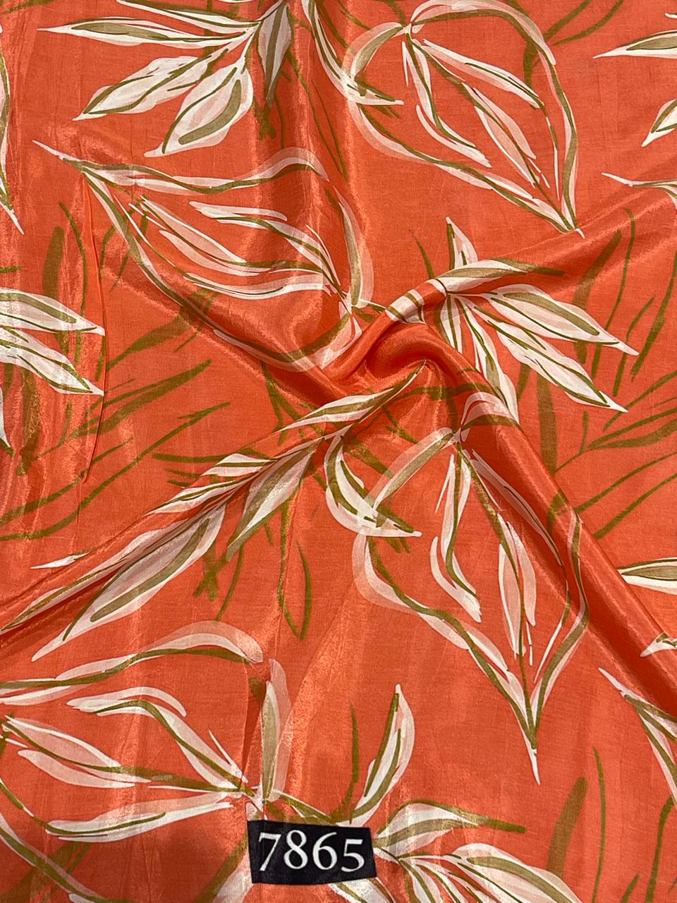 Elegant Floral Prints On Pure Natural Crepe