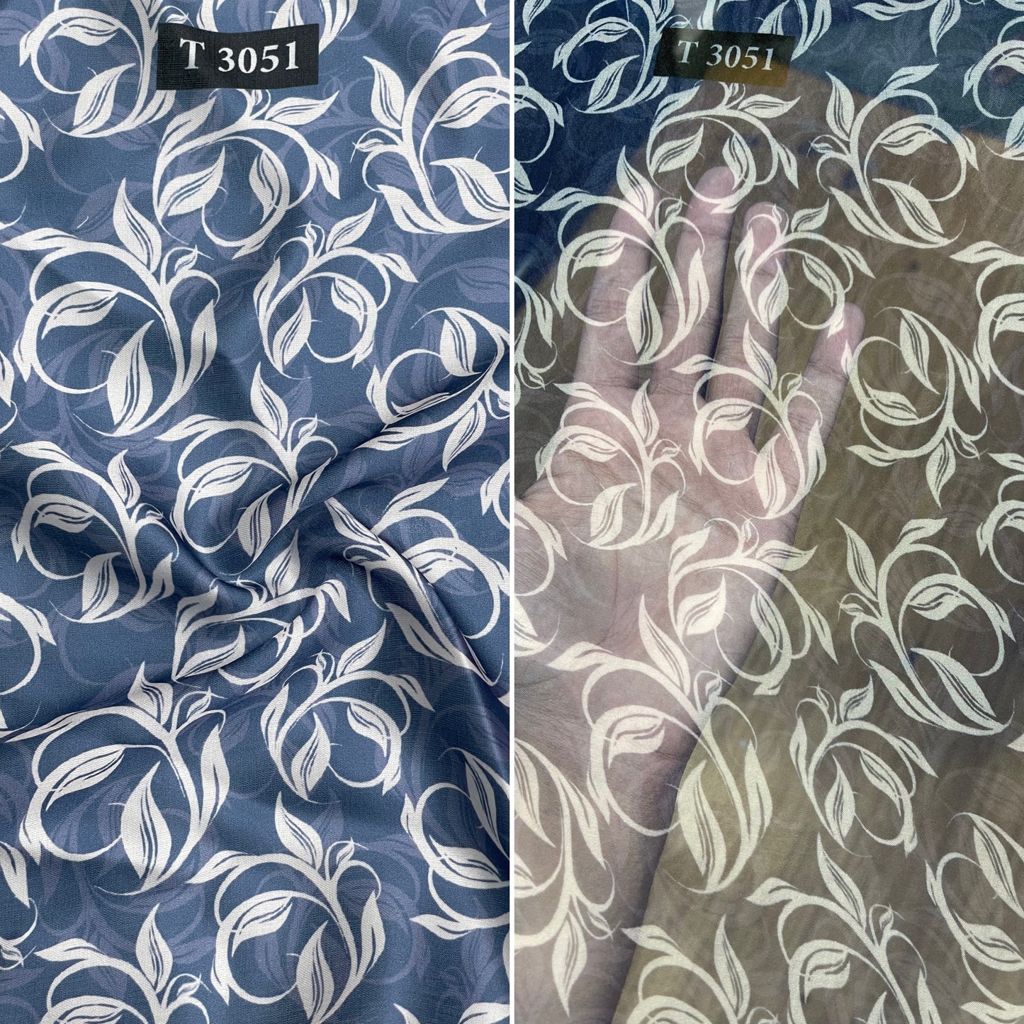Combo Print - Modal Satin + Organza