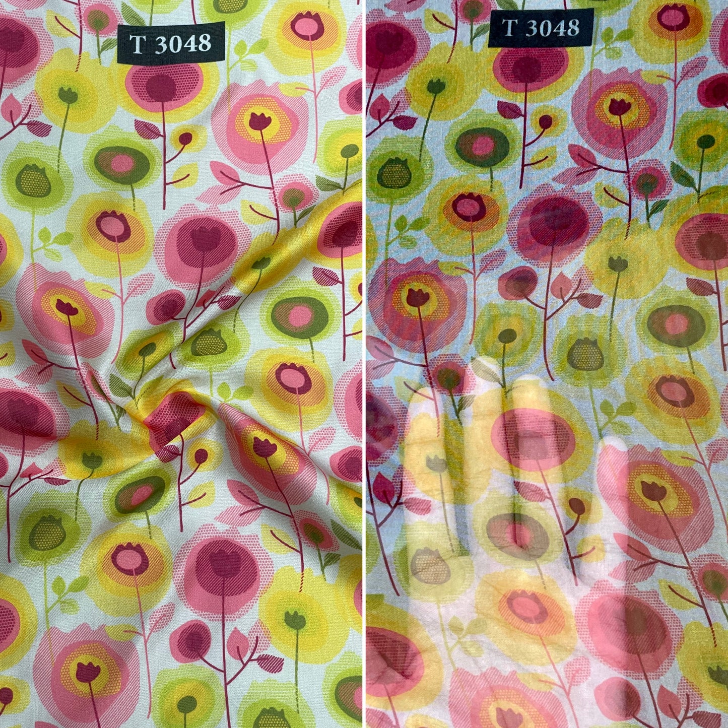 Combo Print - Modal Satin + Organza