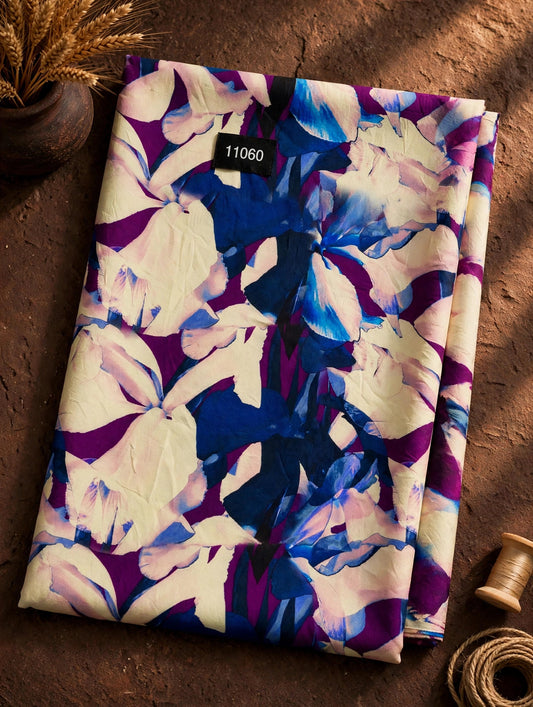 Wholesale 11060 Floral Prints On Pure Natural Crepe - PURE NATURAL CREPE | The Wardrobe Fabrics