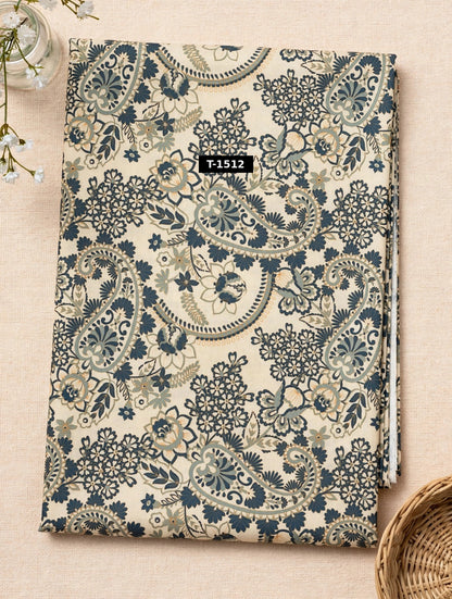 Wholesale T-1512 Muslin Paisley Print On Muslin Fabric - MUSLIN | The Wardrobe Fabrics