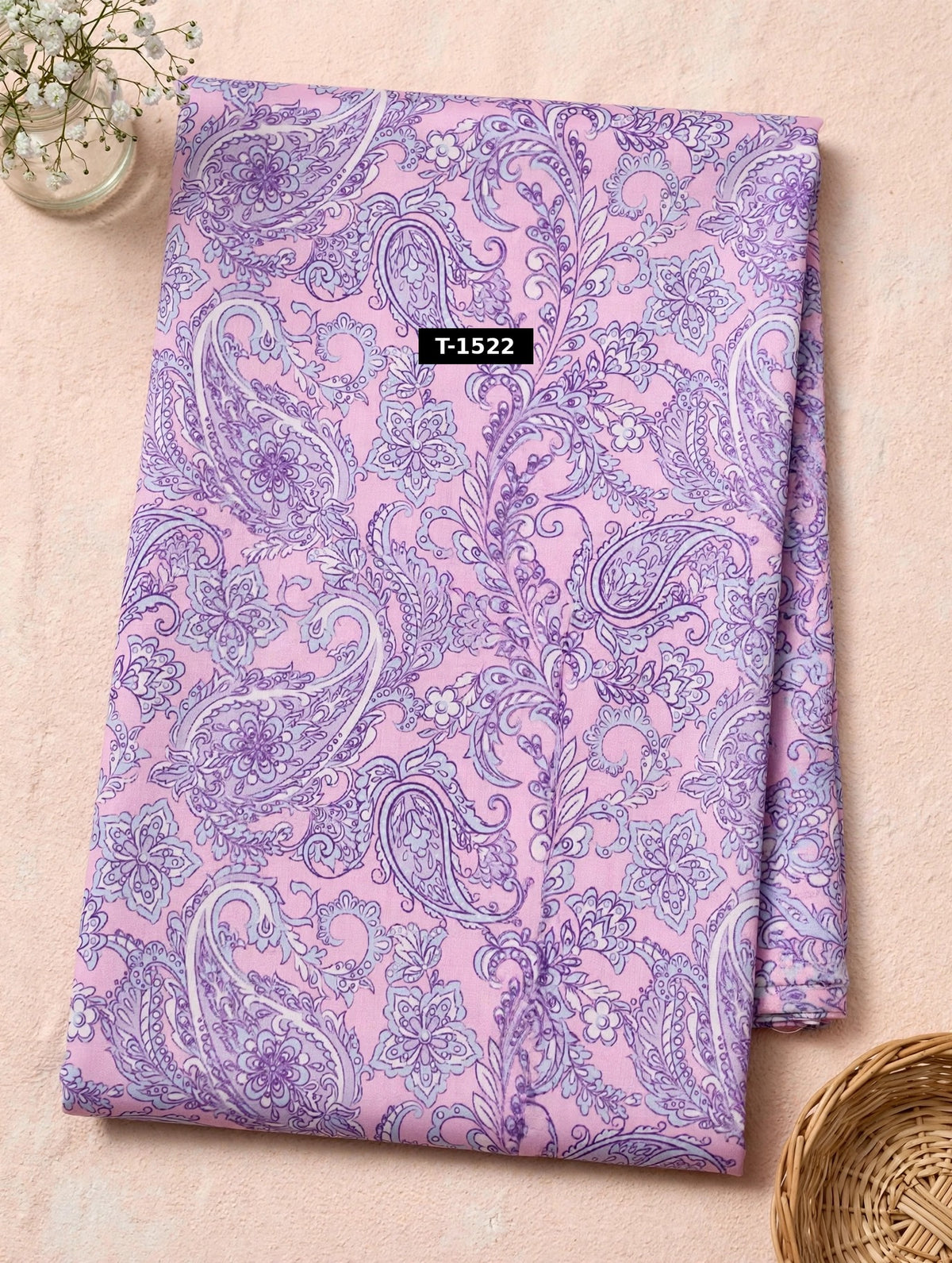 Wholesale T-1522 Muslin Paisley Print On Muslin Fabric - MUSLIN | The Wardrobe Fabrics