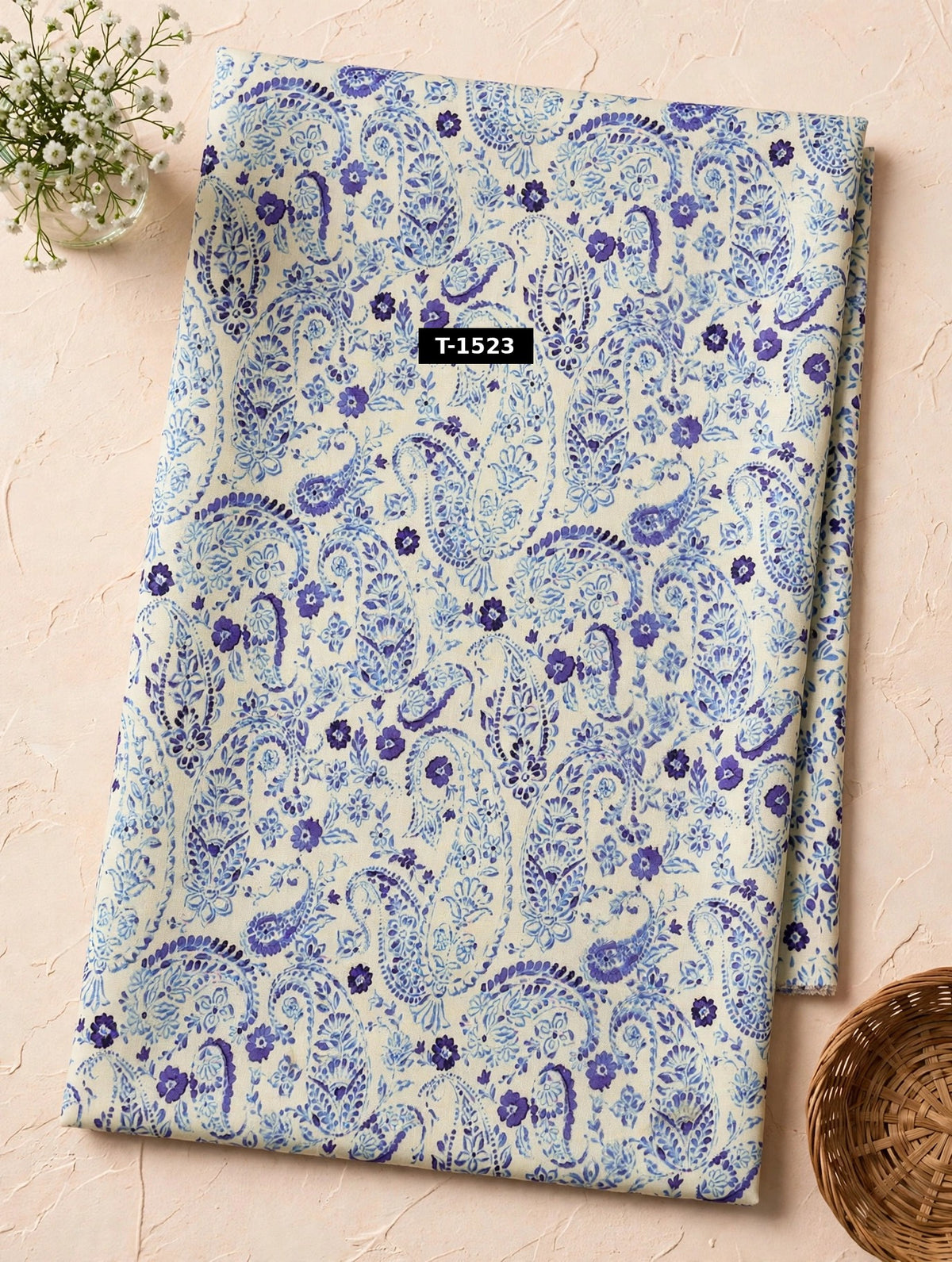 Wholesale T-1523 Muslin Paisley Print On Muslin Fabric - MUSLIN | The Wardrobe Fabrics