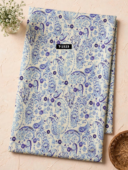 Wholesale T-1523 Muslin Paisley Print On Muslin Fabric - MUSLIN | The Wardrobe Fabrics