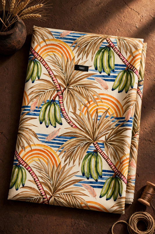 Wholesale 7861 Elegant Floral Prints On Pure Natural Crepe - PURE NATURAL CREPE | The Wardrobe Fabrics