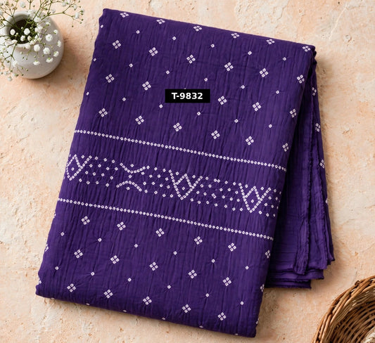 Wholesale T-9832 Bandhani Print On Muslin Fabric - MUSLIN | The Wardrobe Fabrics