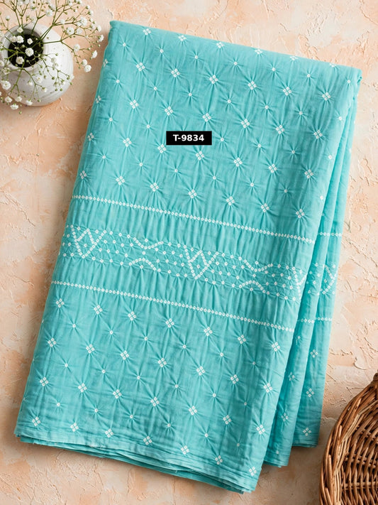 Wholesale T-9834 Bandhani Print On Muslin Fabric - MUSLIN | The Wardrobe Fabrics
