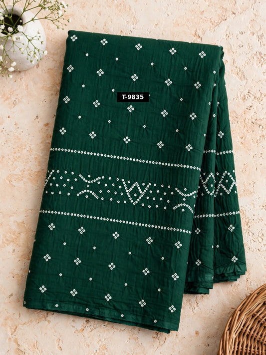 Wholesale T-9835 Bandhani Print On Muslin Fabric - MUSLIN | The Wardrobe Fabrics