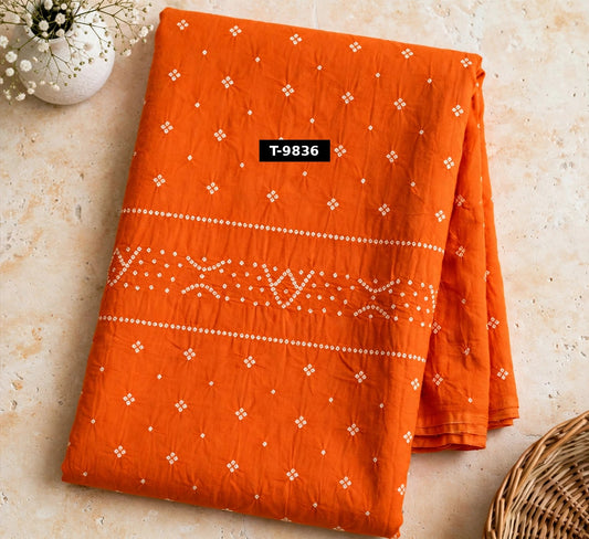 Wholesale T-9836 Bandhani Print On Muslin Fabric - MUSLIN | The Wardrobe Fabrics