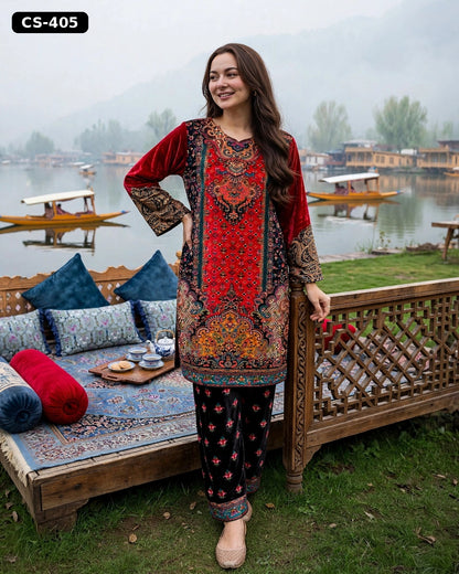 Wholesale Gulnar Velvet Co-ord Set | The Wardrobe Fabrics