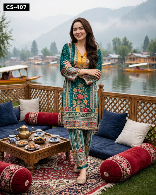 Wholesale Shabnam Velvet Co-ord Set | The Wardrobe Fabrics
